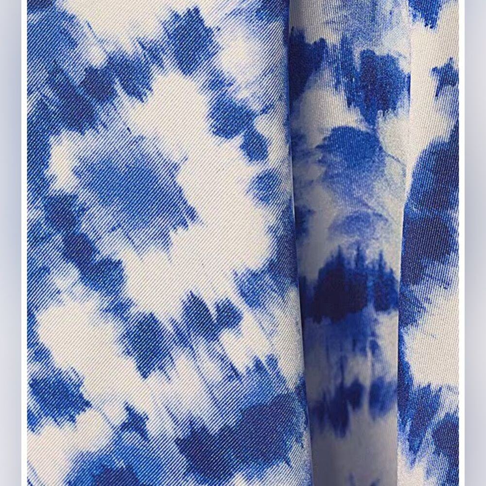 Slim Factor by Investments Plus Size Royal Tie Dye 3/4 Sleeve Kimono 1X - Picture 4 of 4